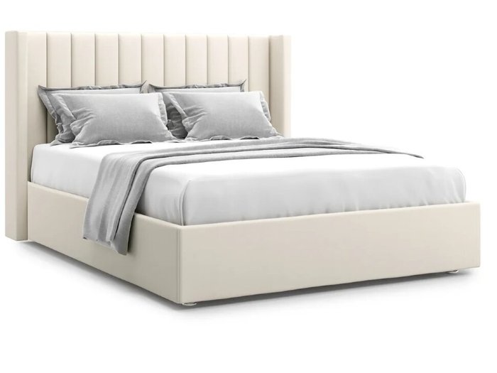 Кровать Premium Mellisa 2 160х200 молочного цвета с подъемным механизмом