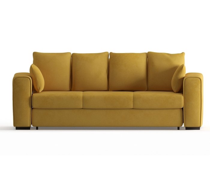 Диван-кровать Рошфор в обивке из велюра желтого цвета - купить Прямые диваны по цене 44590.0