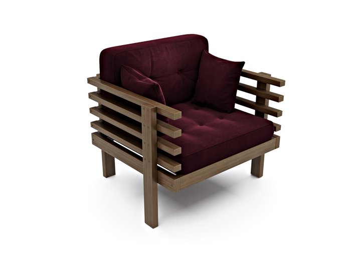 Кресло Стоун вишневого цвета - лучшие Интерьерные кресла в INMYROOM