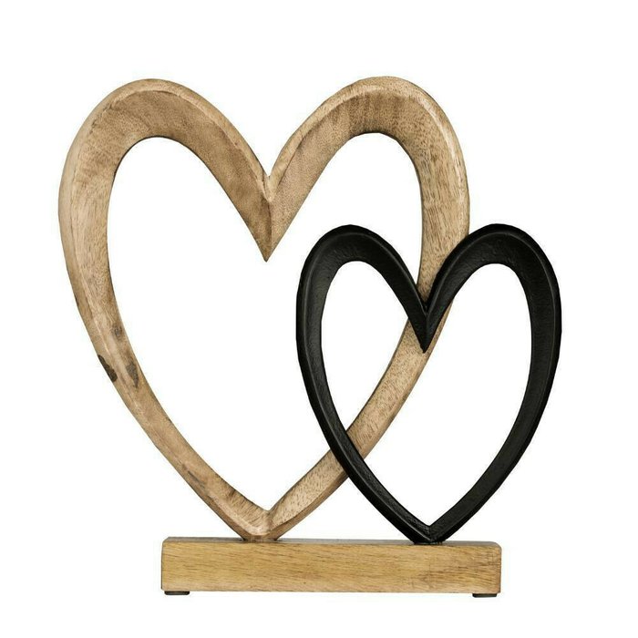 Фигурка сердца Tomamae бежево-черного цвета - купить Фигуры и статуэтки по цене 2290.0