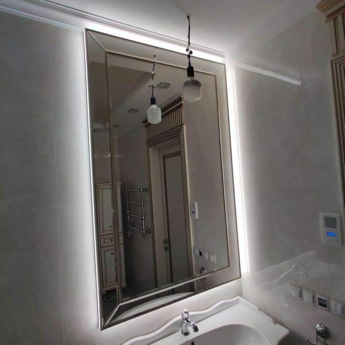 Настенное зеркало Influence 100x160 в раме серебряного цвета - лучшие Настенные зеркала в INMYROOM