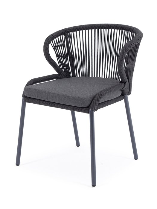 Плетеный стул Милан темно-серого цвета