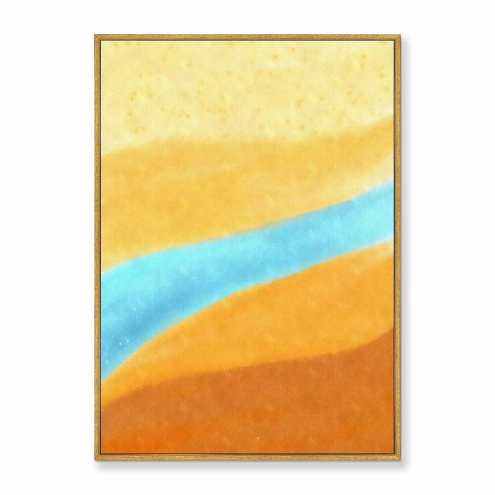 Репродукция картины на холсте Landscape etude №5 (River in the desert), 2021г. - купить Картины по цене 21999.0