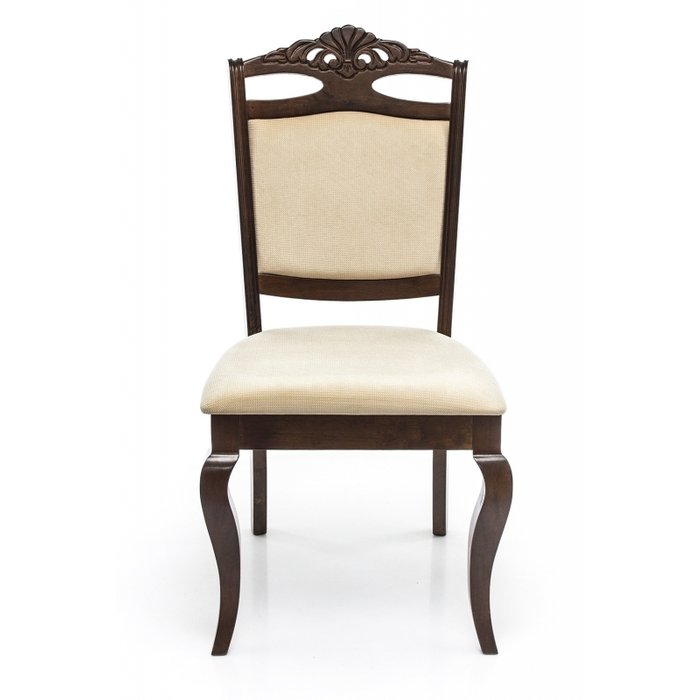 Стул Demer cappuccino из ткани и массива гевеи - лучшие Обеденные стулья в INMYROOM