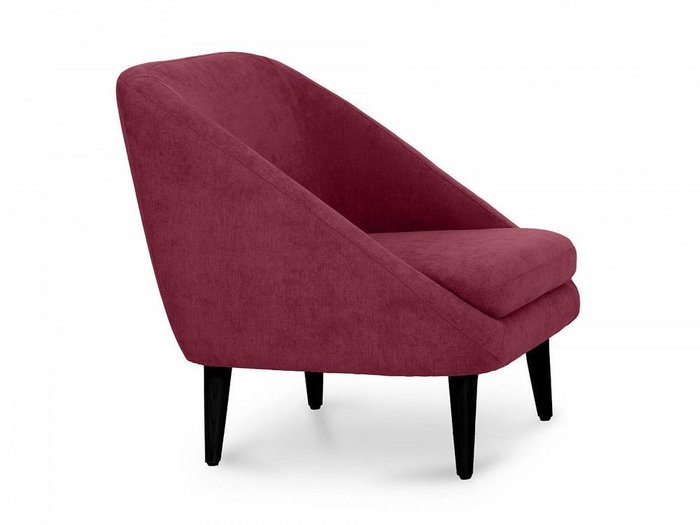Кресло Corsica бордового цвета с черными ножками  - лучшие Интерьерные кресла в INMYROOM