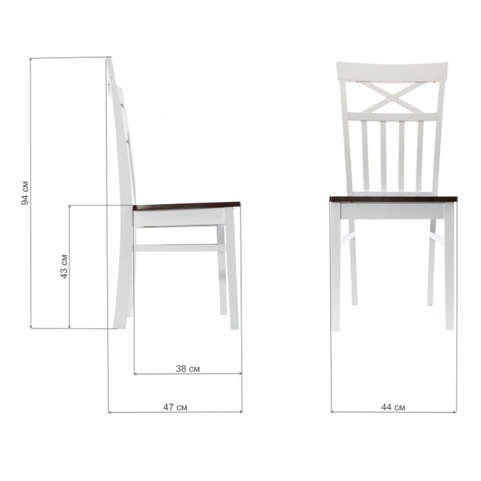 Обеденный стул Provans бело-коричневого цвета - купить Обеденные стулья по цене 5020.0