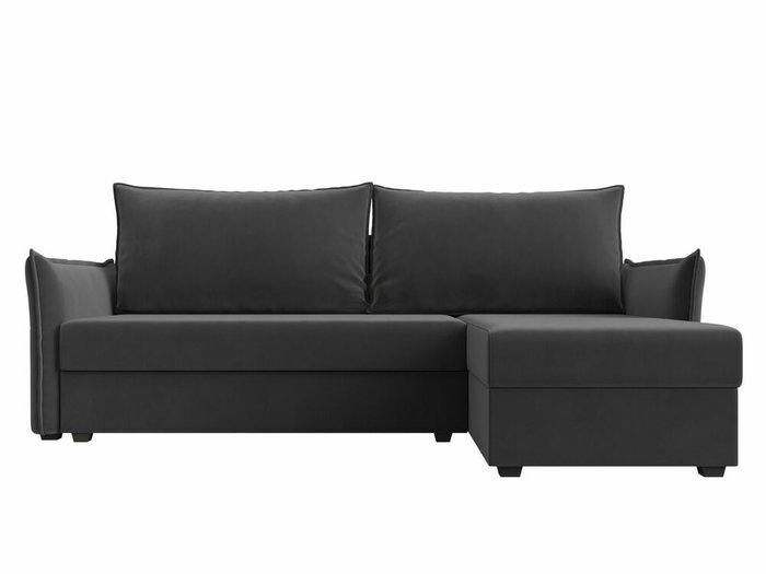 Угловой диван-кровать Лига 004 темно-серого цвета угол правый  - купить Угловые диваны по цене 36999.0