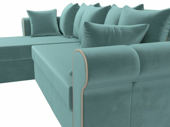 Угловой диван-кровать Рейн бирюзового цвета левый угол - лучшие Угловые диваны в INMYROOM