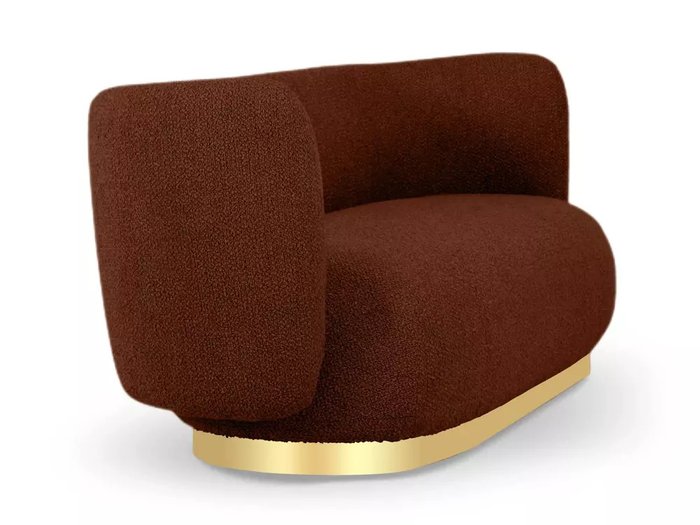 Диван Lucca L коричневого цвета с золотым основанием  - лучшие Прямые диваны в INMYROOM