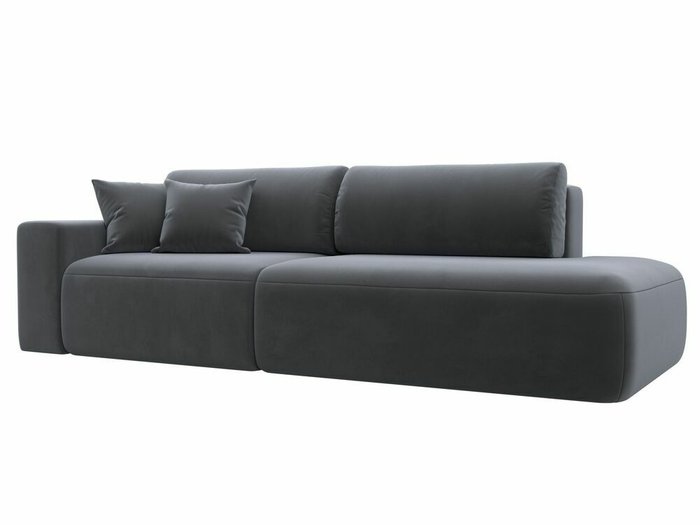 Диван-кровать Лига 036 Модерн темно-серого цвета с левым подлокотником