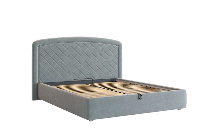 Кровать Сильва 2 160х200 серо-синего цвета с подъемным механизмом - купить Кровати для спальни по цене 33780.0