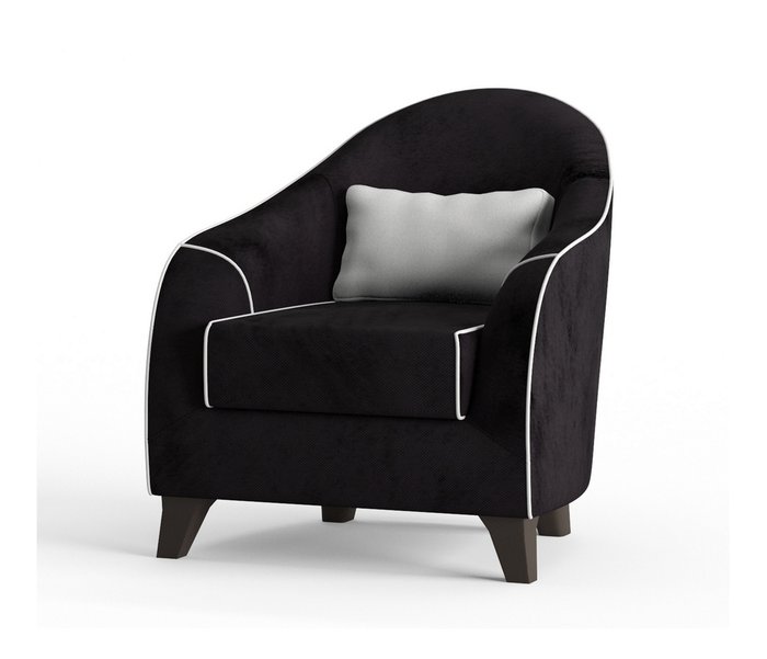 Кресло Бемоль в обивке из велюра черного цвета