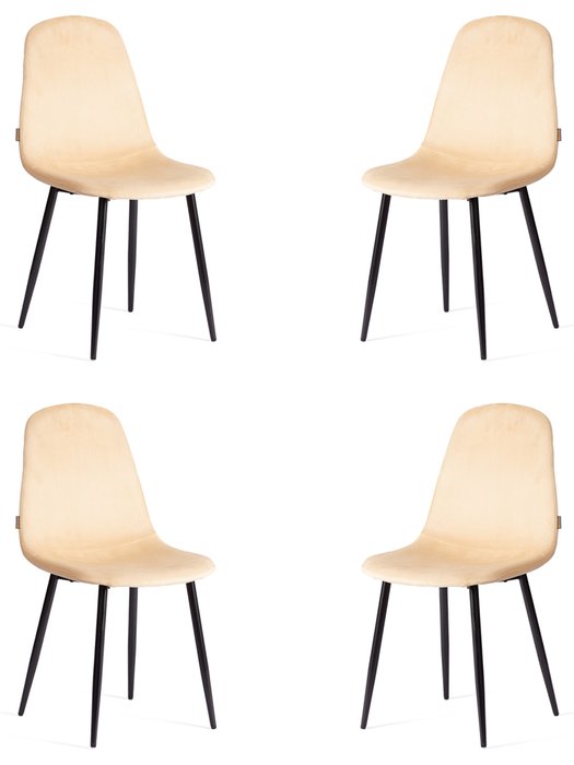 Комплект из четырех стульев Breeze песочного цвета