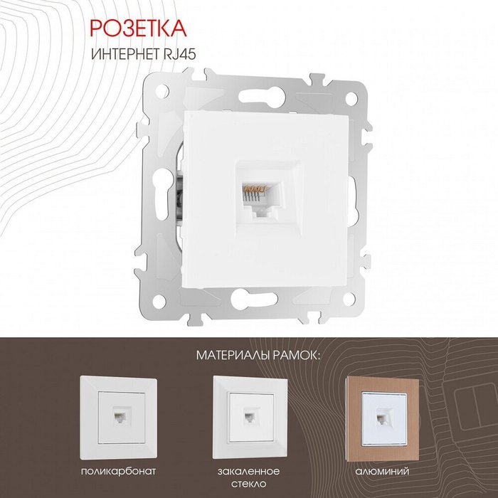 Розетка Ethernet RJ-45 без рамки 203.45-1.white - лучшие Розетки в INMYROOM