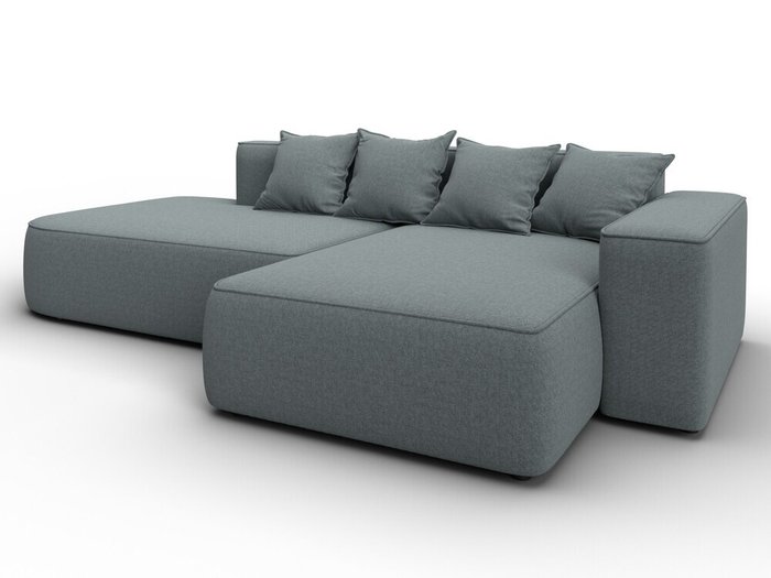 Угловой диван-кровать Лига-065 серого цвета правый  - купить Угловые диваны по цене 68990