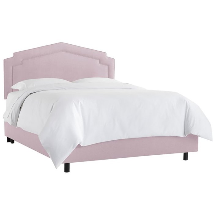 Кровать Nina Notched Lilac Linen фиолетового цвета 180х200