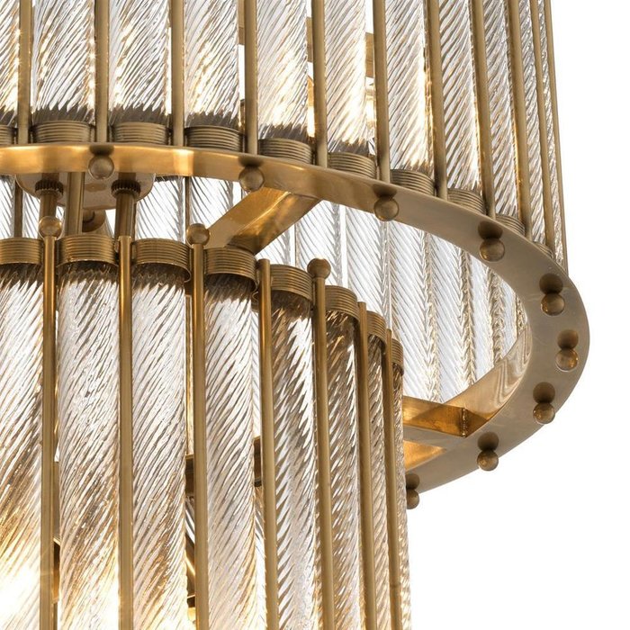 Подвесной светильник Tiziano brass из рифленых стеклянных трубок - купить Подвесные люстры по цене 103850.0