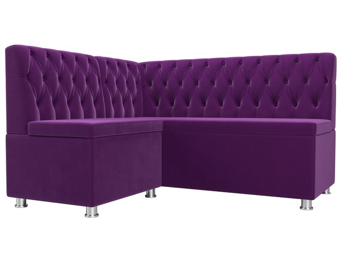 Кухонный угловой диван Мирта фиолетового цвета левый угол