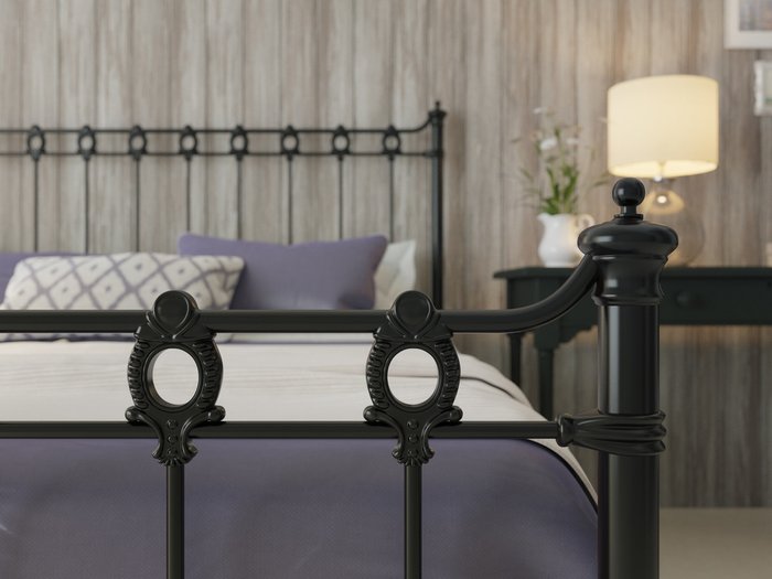 Кровать Капель 120х200 черно-глянцевого цвета - лучшие Кровати для спальни в INMYROOM