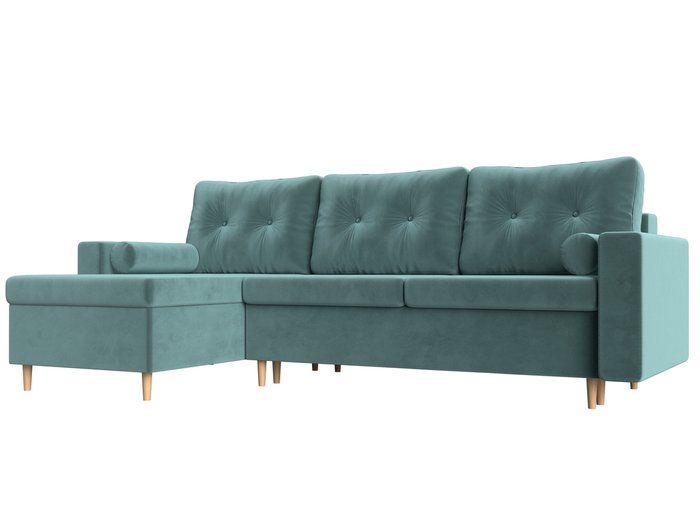 Угловой диван-кровать Белфаст бирюзового цвета левый угол