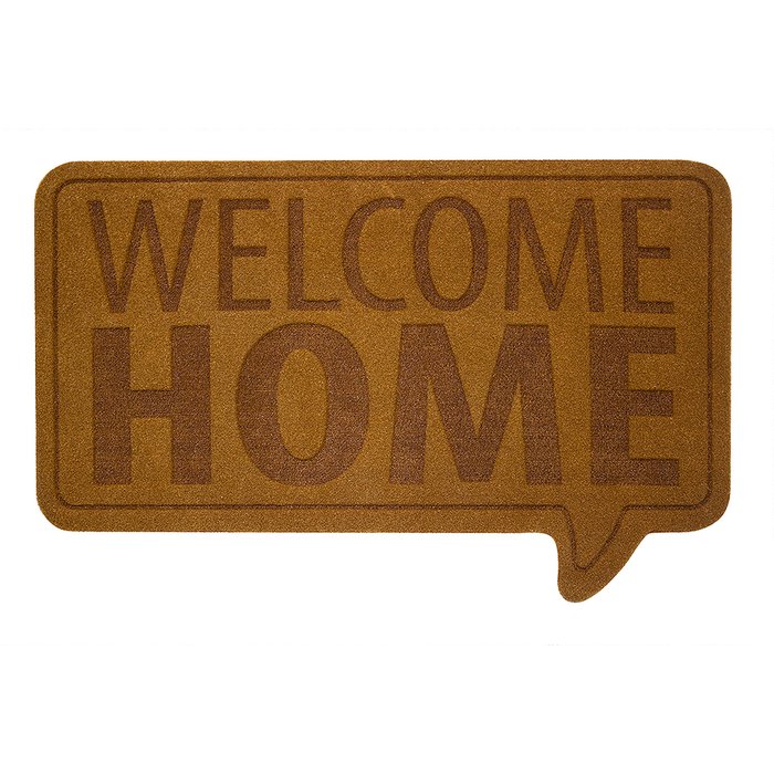 Коврик придверный Welcome Home коричневого цвета