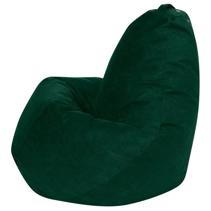 Кресло Мешок Груша XL в обивке из велюра темно-зеленого цвета  - купить Бескаркасная мебель по цене 4390.0