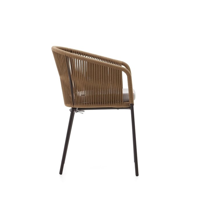 Веревочный стул Yanet серо-бежевого цвета - лучшие Садовые стулья в INMYROOM