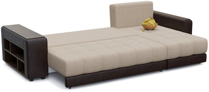 Диван-кровать Милан (Брюссель) Бежевая рогожка   - купить Угловые диваны по цене 27190.0