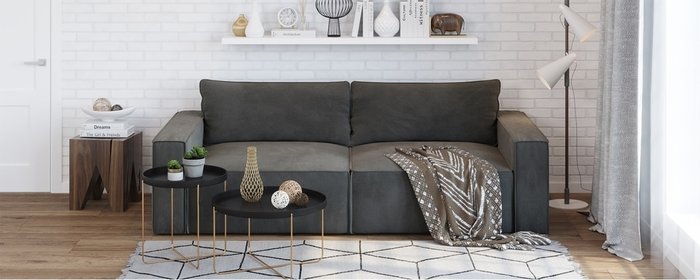 Диван-кровать Корсо серого цвета - купить Прямые диваны по цене 57990.0