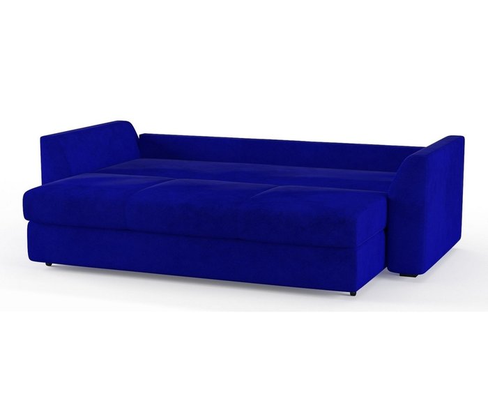 Диван-кровать Ла-Рошель в обивке из велюра синего цвета - лучшие Прямые диваны в INMYROOM