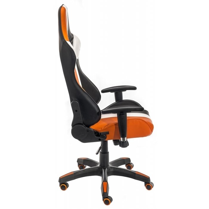 Компьютерное кресло Line бело-оранжево-черного цвета - лучшие Офисные кресла в INMYROOM