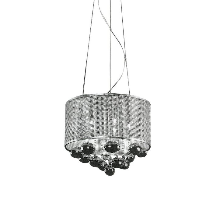 Подвесной светильник Horizon с плафоном в виде металлической сетки из хромированного металла