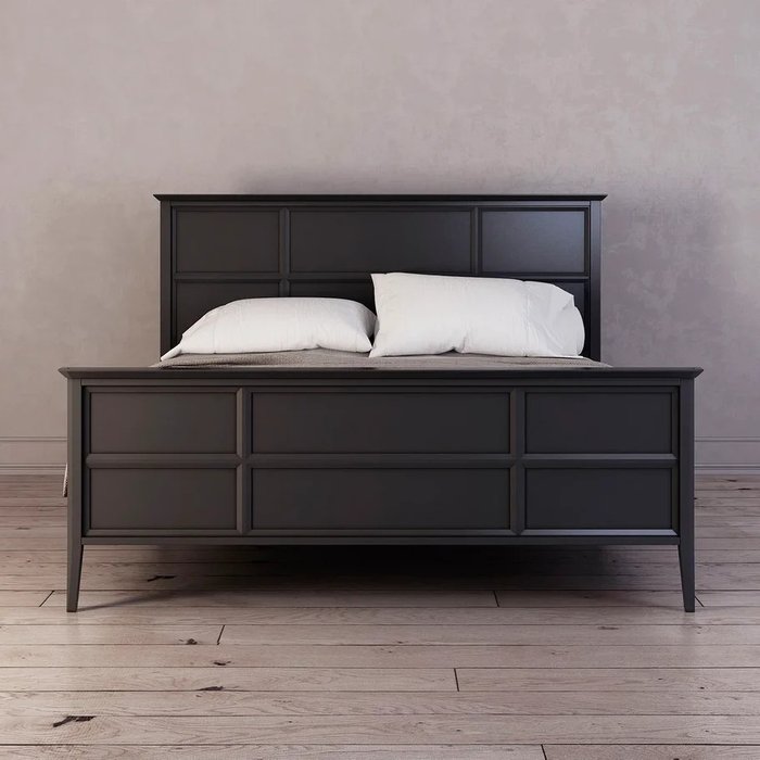 Кровать Ellington черного цвета c изножьем 180х200 - купить Кровати для спальни по цене 185680.0