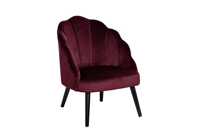 Кресло с волнистой спинкой бордового цвета - купить Интерьерные кресла по цене 39400.0