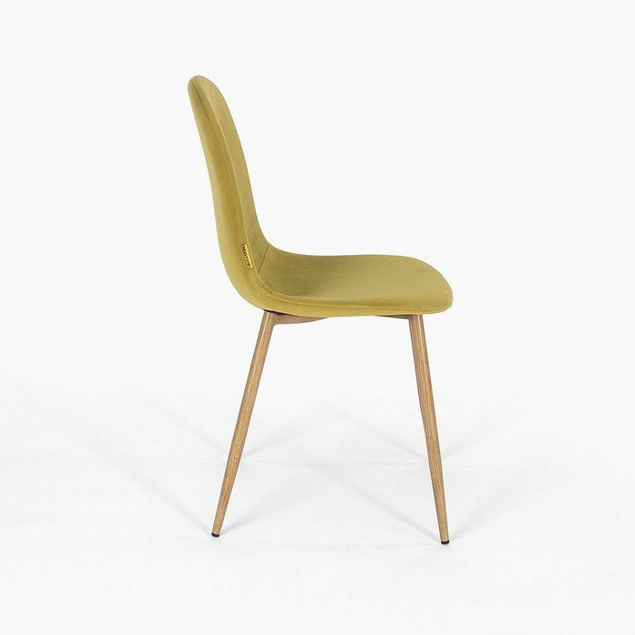Стул бархатный Копенгаген горчичного цвета - лучшие Обеденные стулья в INMYROOM