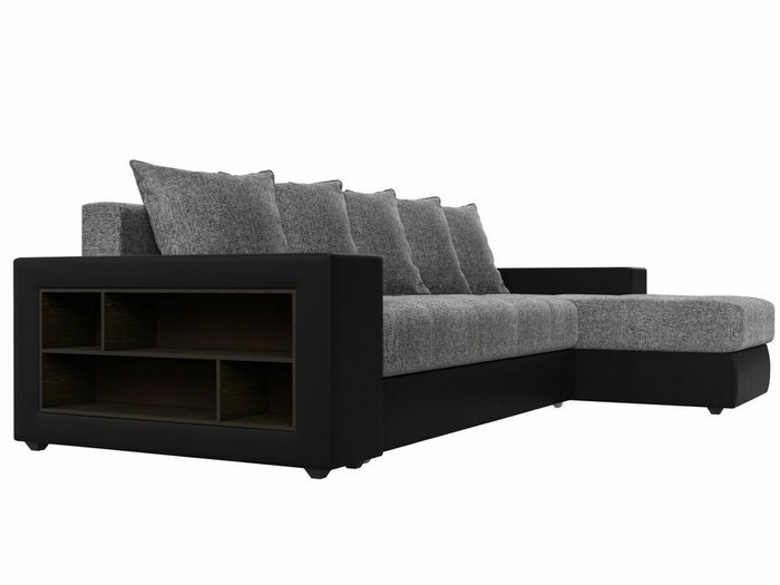 Угловой диван-кровать Дубай серо-черного цвета правый угол - лучшие Угловые диваны в INMYROOM