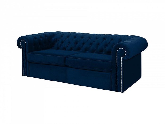 Диван-кровать Chesterfield темно-синего цвета - купить Прямые диваны по цене 132930.0