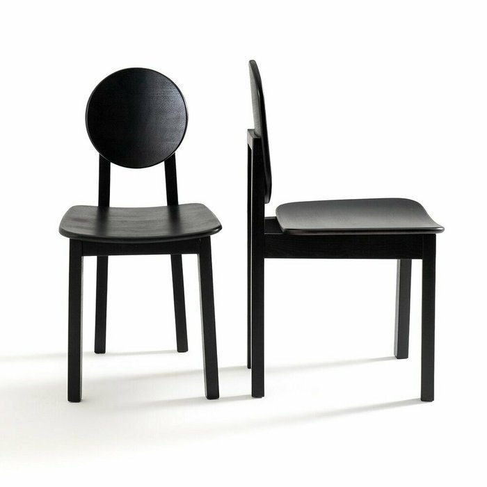 Комплект из стульев из ясеня Tribal черного цвета - купить Обеденные стулья по цене 29791.0