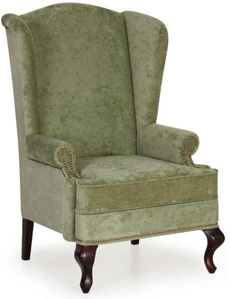 Кресло английское Биг Бен с ушками дизайн 40 зеленого цвета 