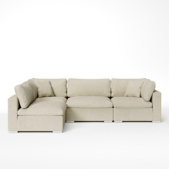 Модульный угловой диван Шерет бело-молочного цвета