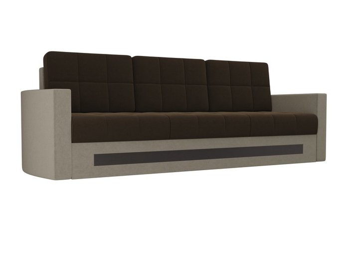 Прямой диван-кровать Белла коричнево-бежевого цвета