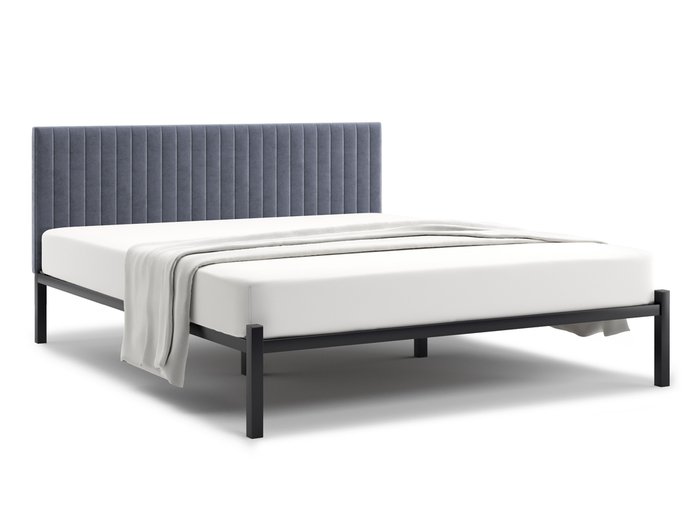 Кровать Лофт Mellisa Steccato 120х200 серого цвета без подъемного механизма
