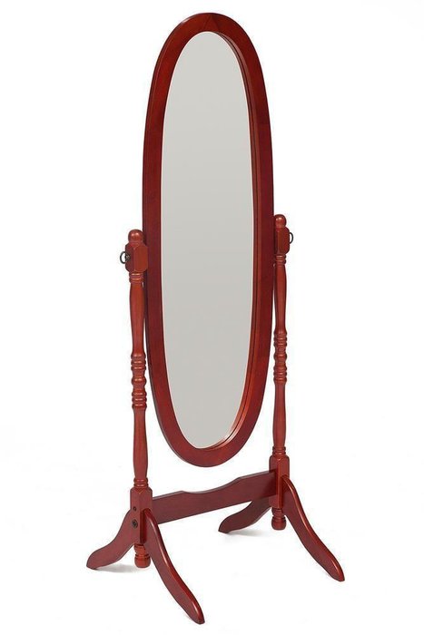 Зеркало напольное с поворотным механизмом красного цвета