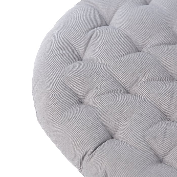 Подушка на стул круглая из хлопка Essential 40х40 серого цвета - лучшие Декоративные подушки в INMYROOM