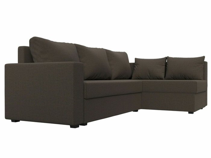 Угловой диван-кровать Мансберг темно-коричневого цвета правый угол - лучшие Угловые диваны в INMYROOM