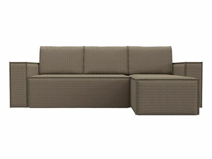 Угловой диван-кровать Куба бежево-коричневого цвета правый угол - купить Угловые диваны по цене 55999.0