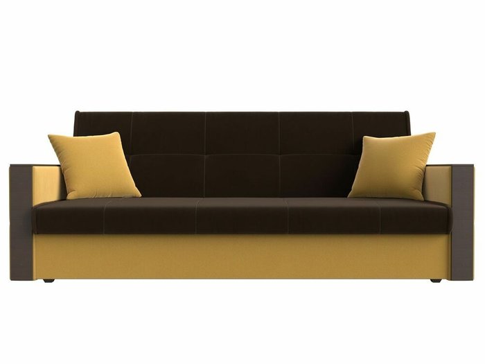 Прямой диван-кровать Валенсия желто-коричневого цвета - купить Прямые диваны по цене 26999.0