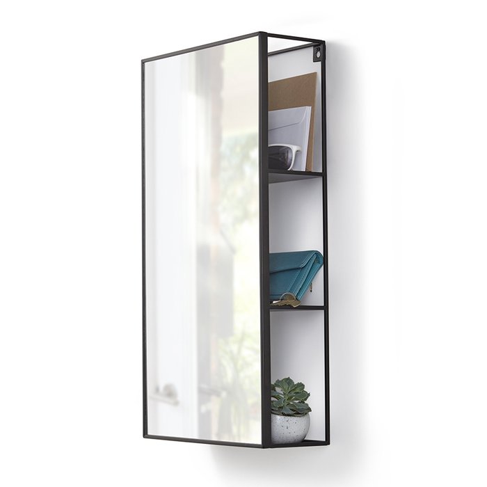Настенное зеркало Umbra cubiko чёрное - лучшие Настенные зеркала в INMYROOM Настенное зеркало Umbra cubiko чёрное - лучшие Настенные зеркала в INMYROOM