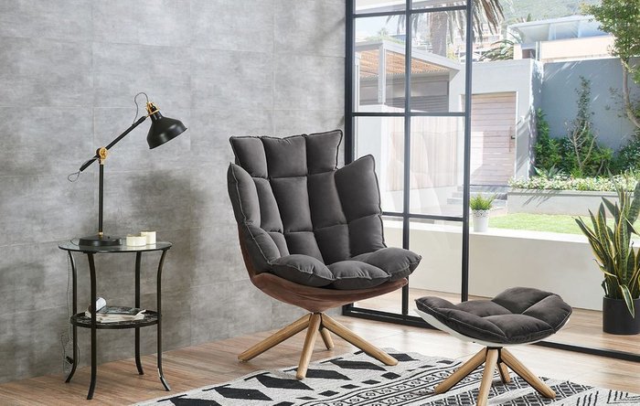 Кресло Husk темно-коричневого цвета - лучшие Интерьерные кресла в INMYROOM