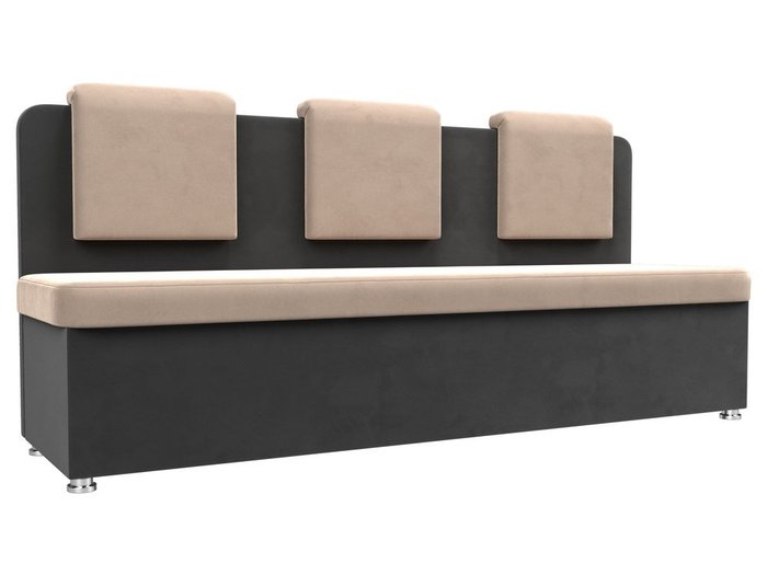 Кухонный прямой диван Маккон серо-бежевого цвета